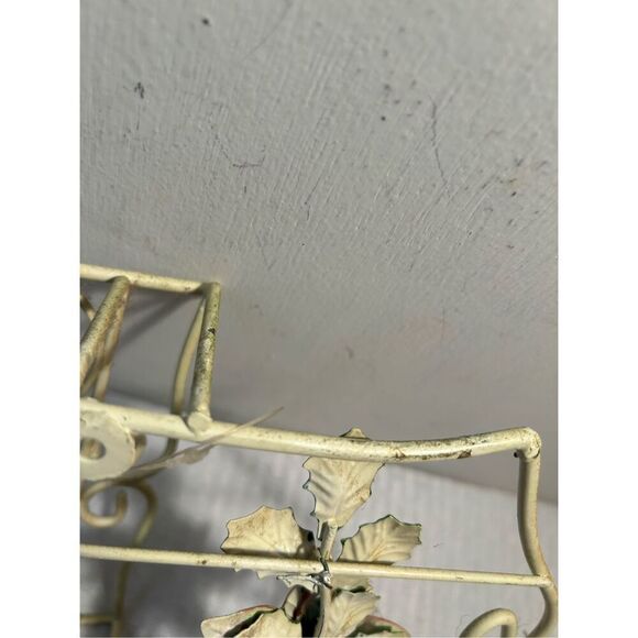 Metal hanging key Rack letter organizer flowers (some rust)18x6.5" - Picture 8 of 8